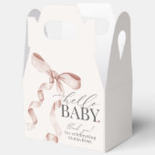 Beige Coquette Boog Meisje Baby shower Gift Bedankdoosjes (Open)
