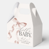 Beige Coquette Boog Meisje Baby shower Gift Bedankdoosjes (Achterkant)