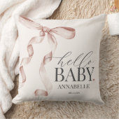 Beige Coquette Boog Meisje Baby shower Gift Kussen (Deken)