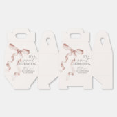 Beige Coquette Boog Meisje Verjaardagsfeestje Gift Bedankdoosjes (Ongevouwen)