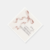 Beige Coquette Boog Verjaardagsfeest Decor Servet (Hoek)