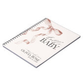 Beige Coquette Bow Girl Baby Gift Mijn eerste jaar Notitieboek (Linkerzijde)