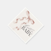 Beige Coquette Bow Girl Baby shower Decor Servet (Hoek)