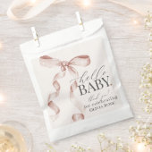 Beige Coquette Bow Girl Baby shower Dessert Bedankzakje (Geknipt)