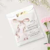 Beige Coquette Bow Girl Verjaardagsfeestje Dessert Bedankzakje (Gezegeld)