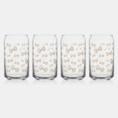 Beige Coquette Bow Pattern Blikvorm Glas (Achterkant)