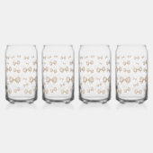 Beige Coquette Bow Pattern Blikvorm Glas (Rechts)