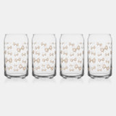 Beige Coquette Bow Pattern Blikvorm Glas (Voorkant)