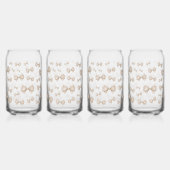 Beige Coquette Bow Pattern Blikvorm Glas (Links)