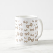 Beige Coquette Bow Pattern Koffiemok (Voorkant rechts)