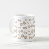 Beige Coquette Bow Pattern Koffiemok (Voorkant links)