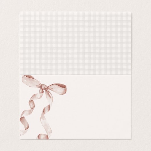 Beige Coquette Bow Plaats Kaart Tafel Decor (Buitenkant ongevouwen)