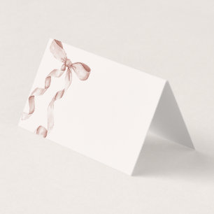 Beige Coquette Bow Plaats Kaart Tafel Decor