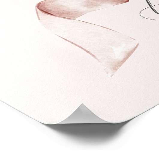 Beige Coquette Bow Verjaardagsfeest Welkomstbord Poster (Hoek)