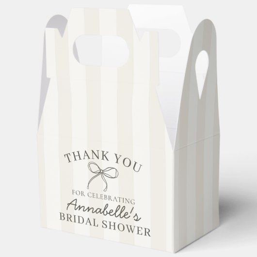 Beige Coquette Strik Beige Bruiloft Borrelhapjes Bedankdoosjes (Open)