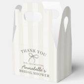 Beige Coquette Strik Beige Bruiloft Dessert Bedankdoosjes (Open)