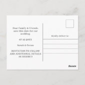 Beige Coral Floral Wedding Bewaar de datum Briefkaart (Achterkant)