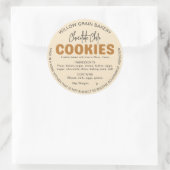 Beige Cottage Cookie Ingredientenlijst Sticker (Tas)
