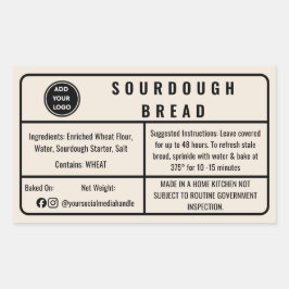 Beige Cottage Law Sourdough Brood Etiket