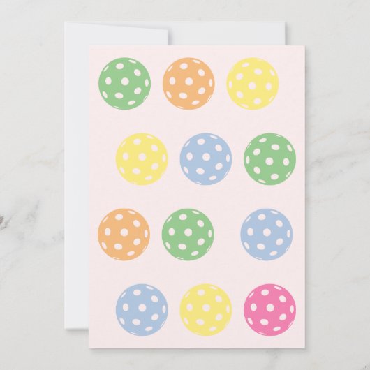 Beige Crawl Walk Pickleball thema 1e verjaardag Kaart (Achterkant)