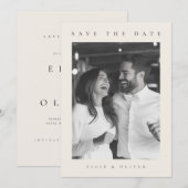 Beige Cream Boho Foto Bewaar de datum Kaart (Voorkant / Achterkant)