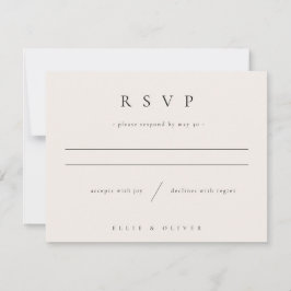 Beige Cream Boho Wedding Reply Modern RSVP Kaartje