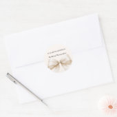 Beige Cream Bow Business Ronde Sticker (Envelop)
