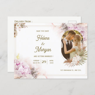 Beige Cream bruiloft uitnodiging briefkaart