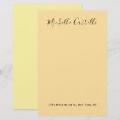 Beige Cream Color Professional Unique Handwriting Briefpapier (Voorkant / Achterkant)