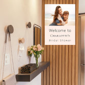 Beige cream custom foto vrijgezellenfeest welkom poster