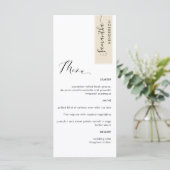 Beige Cream die met de Naam van de Gast Elegant wo Menu (Staand voorkant)