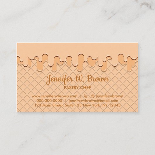 Beige Cream Driving Wafer Visitekaartje (Achterkant)