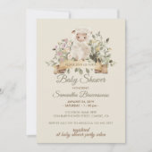 Beige Cream Gender Neutral Forest Cute Sheep Kaart (Voorkant)