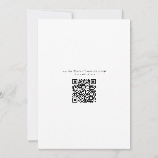 Beige Cream Grijs Bloemen Elegante Moderne QR code Save The Date (Achterkant)