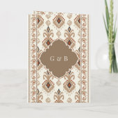 Beige Cream Ikat All in One Sikh Wedding (Achterkant)