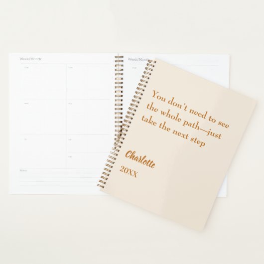 Beige cream inspirational goal quote 2026 planner (Display)