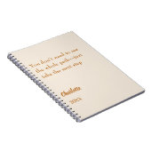Beige cream inspirational goal quote notitieboek (Rechterzijde)