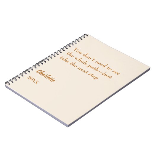Beige cream inspirational goal quote notitieboek (Linkerzijde)