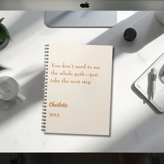 Beige cream inspirational goal quote notitieboek