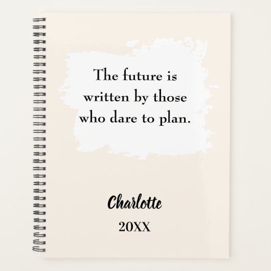 Beige cream inspirational quote 2026 planner (Voorkant)