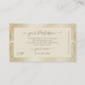 Beige Cream Mosaic  Sparkle Jewels Monogram Visitekaartje (Achterkant)