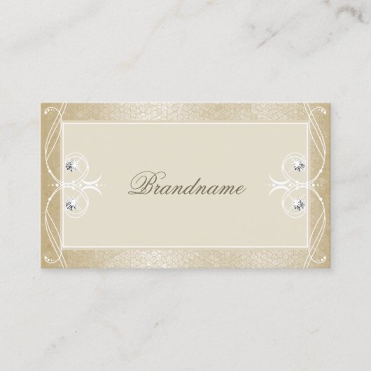 Beige Cream Mosaic Sparkle Jewels  Ornamenten Visitekaartje (Voorkant)