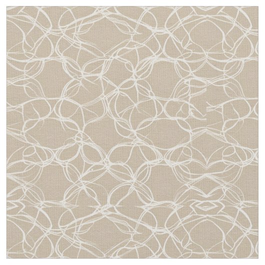 Beige Cream Pattern Stof (Close Up)
