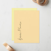 Beige Cream Plain Elegant Script Calligraphy Name Notitiekaartje (Voorkant / Achterkant in situ)