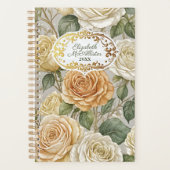 Beige Cream Rozen en Lijst Planner (Voorkant)