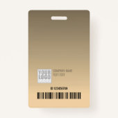 Beige Cream Simple Business Logo Barcode Sjabloon Badge (Achterkant)