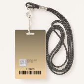 Beige Cream Simple Business Logo Barcode Sjabloon Badge (Achterkant met draagriem)