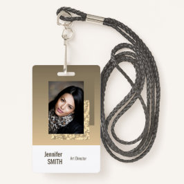 Beige Cream Simple Business Logo Barcode Sjabloon Badge