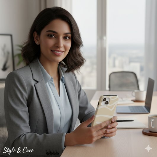 Beige Cream Simple Organic Pattern Case-Mate iPhone Case