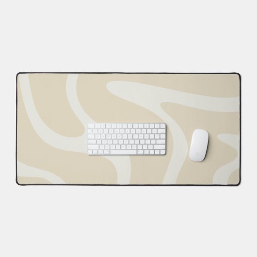 Beige Cream Simple Organic Pattern Comfort Bureaumat (Keyboard & Muis)